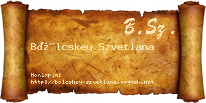 Bölcskey Szvetlana névjegykártya